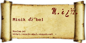 Misik Ábel névjegykártya